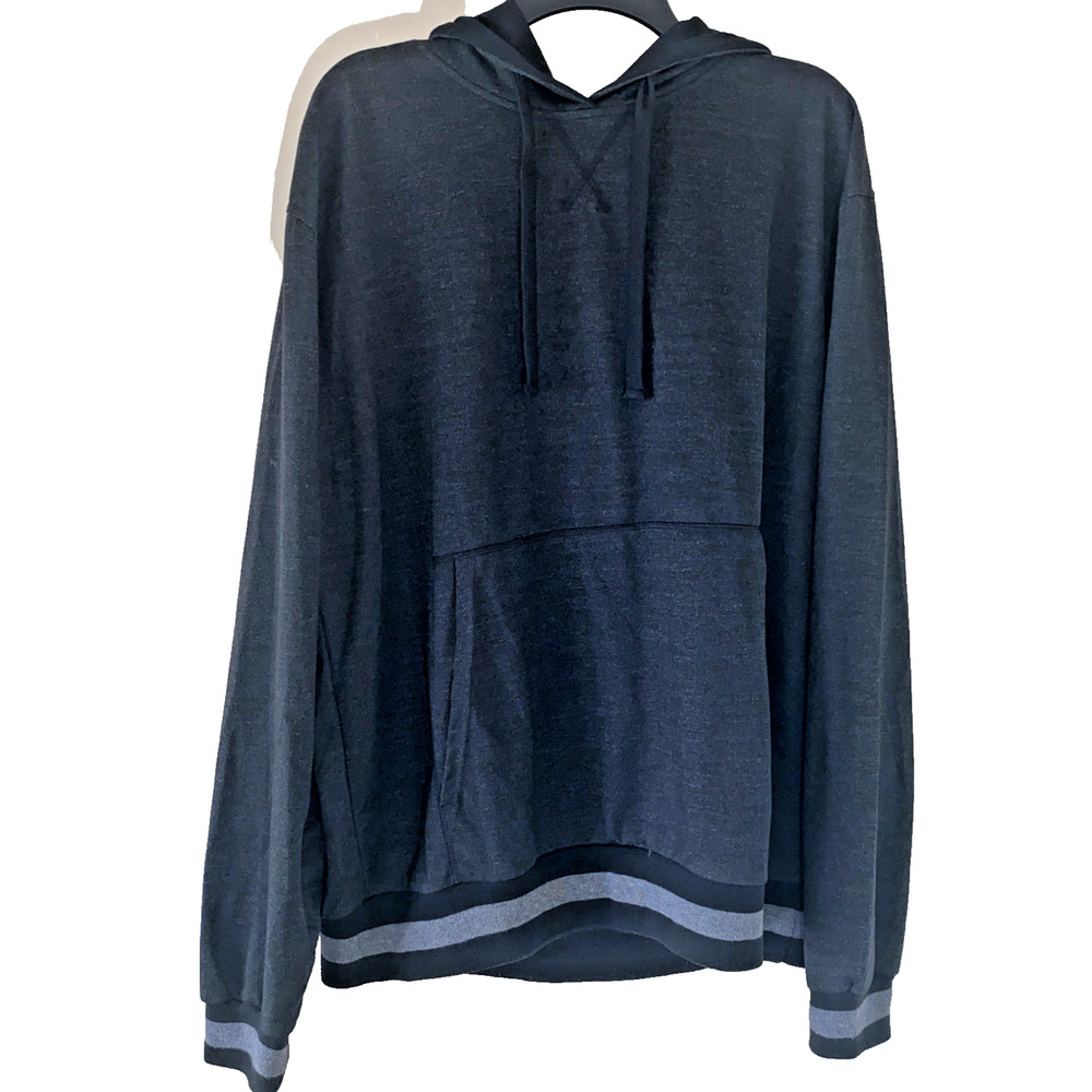 Mensfield Men’s Plus Size 2XL Dark Gray Hoodie Pullover Long Sleeve Sweater Top
